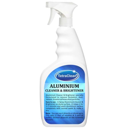 TetraClean Aluminium Cleaner & Brightener 500ml – Removes Oxidation, Rust, Dust & Cement Stains | Industrial & Home Use